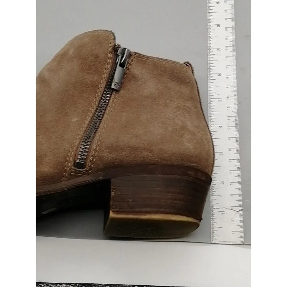 Lucky Brand Boots Womens Basel Brown 10 Ankle Bootie Shoes Suede Side Zip